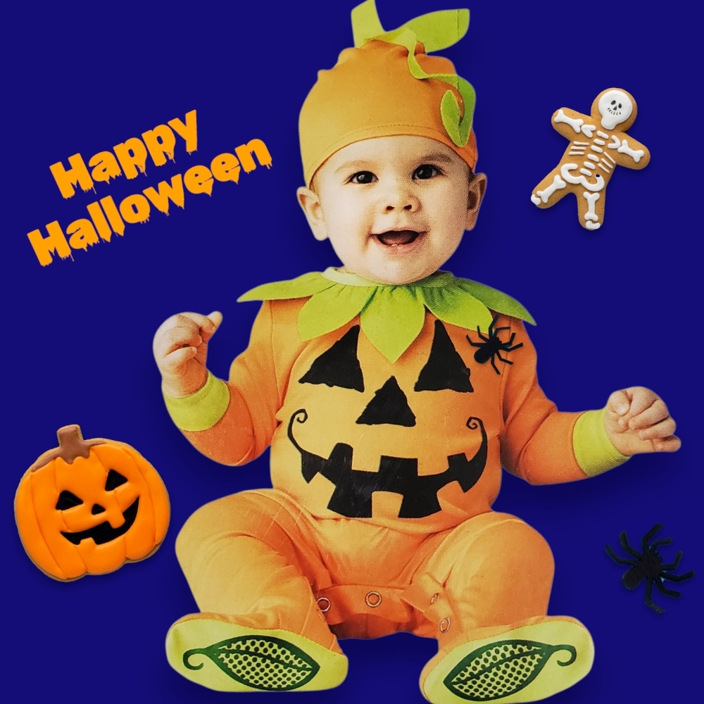 NWT Way To Celebrate Pumpkin Halloween Costume Size 0-6 Months